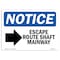 Signmission OSHA Notice, 5" Height, Escape Route Shaft Manway Right Sign With Symbol, 7" X 5", Landscape OS-NS-D-57-L-12144 - alternate 1
